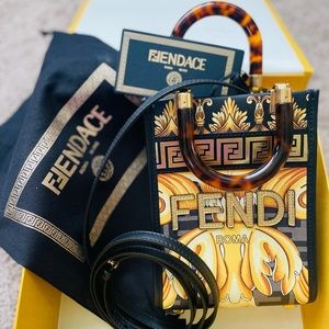 Authentic Fendi X Versace Fendace mini tote crossbody